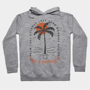 Pot of Paradise Retro Tropica Palm Tree Beach Vibes Hoodie